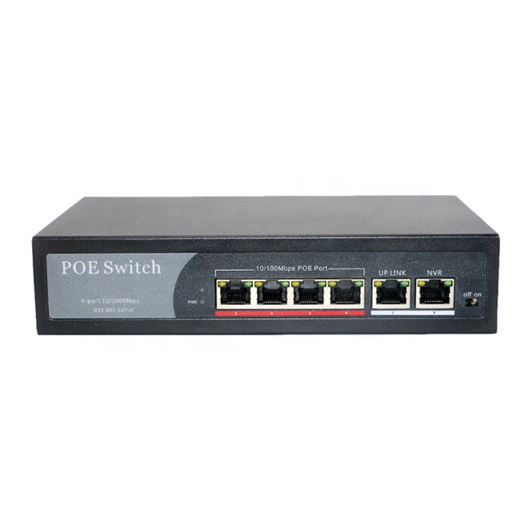 4ep+2e সিরিজ Poe স্যুইচ OEM ODM 100m 4 10 / 100Mbps Poe পোর্ট 0