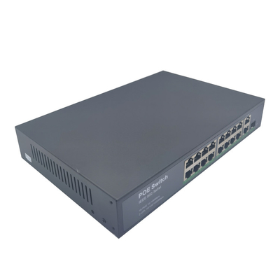 Fanless Cooling 16 Ports Router 100M PoE Swtich 1.6Gbps Support IEEE802.3af / At